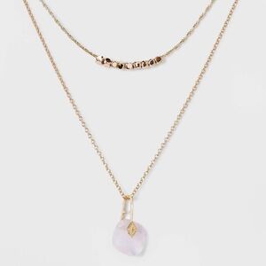 PINK rose gold necklace w/ pink Semi Precious stone “Radiate Love & happiness”